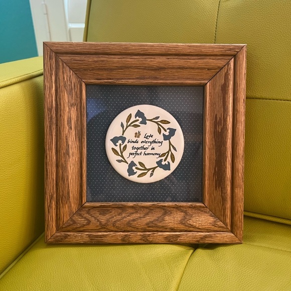 Vintage 90s Framed Picture Love Binds Everything Together in Perfect Harmony - Picture 4 of 11
